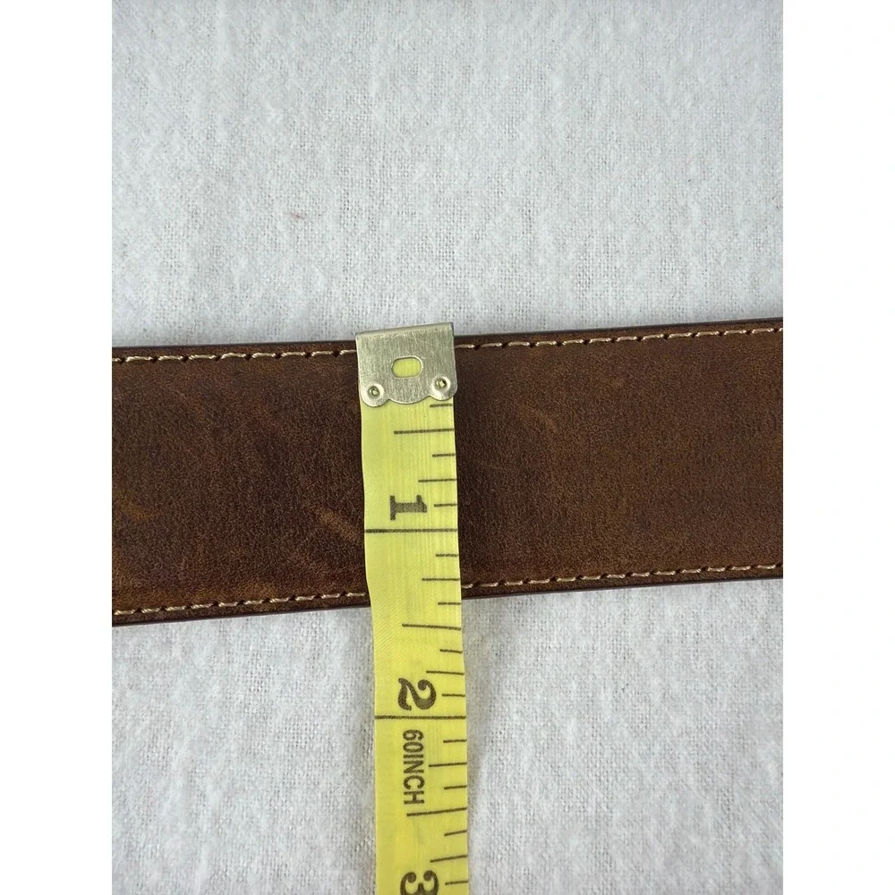 Silver Creek Classics Mens Brown Leather Western Belt Size 38 Distressed 53709